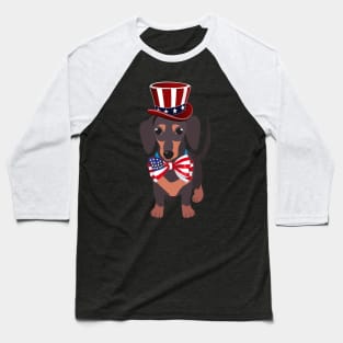 Independence Day Gifts Happy Fourth Of July Dachshund Dog T-Shirt Funny Puppy Baseball T-Shirt